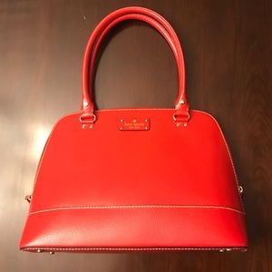 Red leather Kate Spade shoulder bag